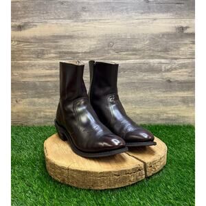 Leather Classics Men - Size 9.5 - Burgundy Zipper Ankle Boots Style 1198